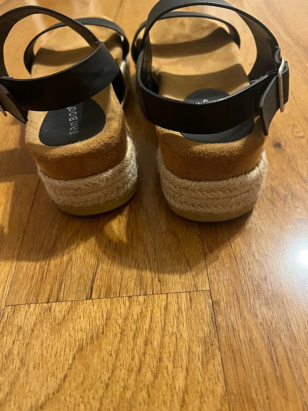 Bamboo black espadrille sandals